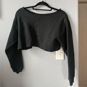 Black Cropped Sweatshirt